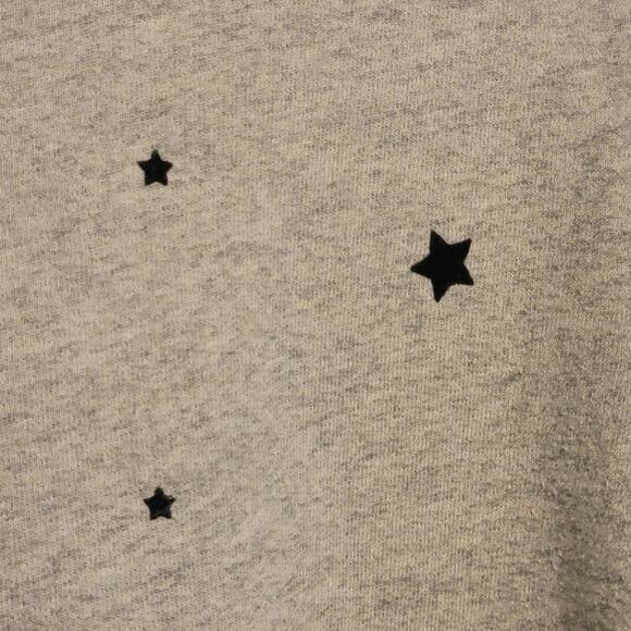 MONROW Cozy Stardust Flocking Star Sweatshirt Gray Athleisure Loungewear Soft  L - Picture 6 of 11
